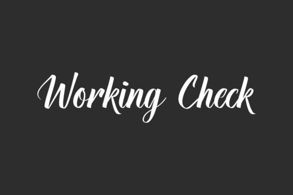 Working Check: A Stylish Script Font for Modern Editorial Design